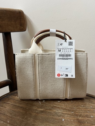 Bnwt zara cream ivory canvas - cream,