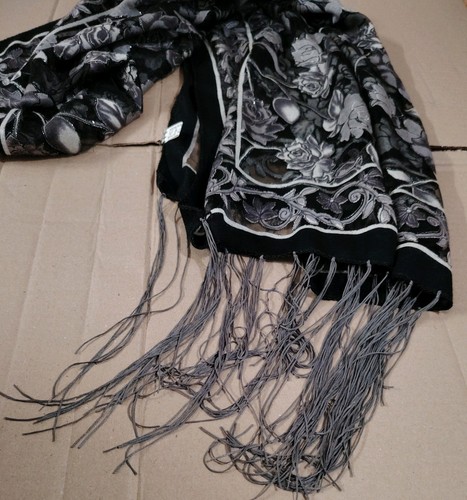 Black lace embroidery - black,