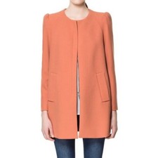 Zara Top Coat Coral Gathered