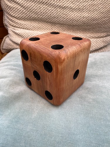 Large solid wooden dice - solid, 10cm