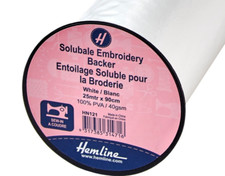 Water Soluble Stabiliser  Hemline Wash Away Embroidery Backing HN121 per metre