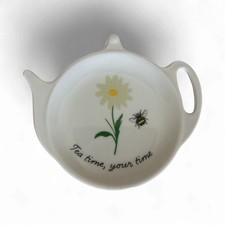 Tea Bag Tidy Holder Melamine Dish Rest Tea time your time bumblebee flower desig