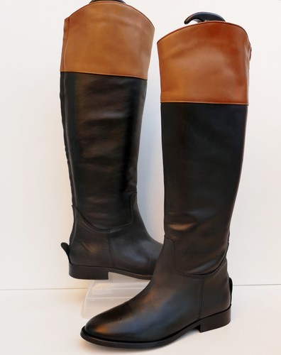 Schuh black tan leather knee - leather,