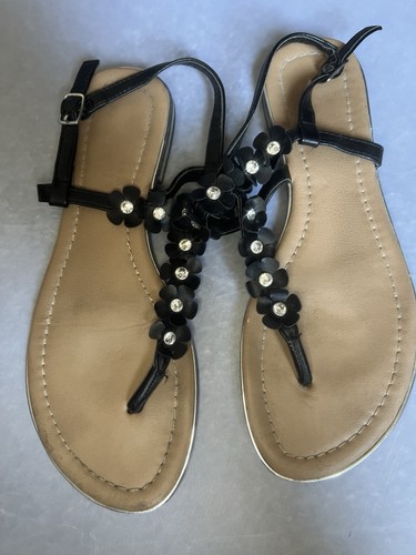 Black flat sandals wide - black,
