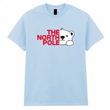 The North Polar Bear Adult Kids T-Shirt Pole Christmas Xmas Funny Party Tee