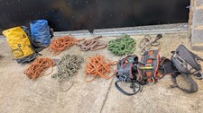 Arborist tree climbing equipment, ropes, harness