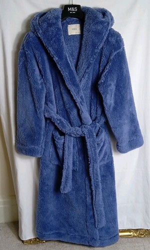 Fluffy slate blue hooded - slate,
