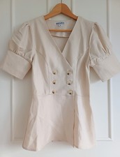 Tailored Peplum Puff Sleeve