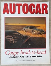 Jaguar XJS 4.0 vs BMW 840 Ci Road Test Brochure 1995