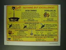 1987 Grizzly Imports: Miter Trimmer, Dowelling, Jig, Router Bits Ad - Grizzly -