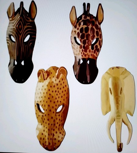 African animals masks 2d - masks,
