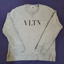 VALENTINO Sweatshirt Womens VLTN Logo Round Neck Long Sleeve Grey Size L/12
