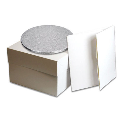 White cake box with - cake,