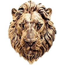 Vintage Gold Lion Head 7” X