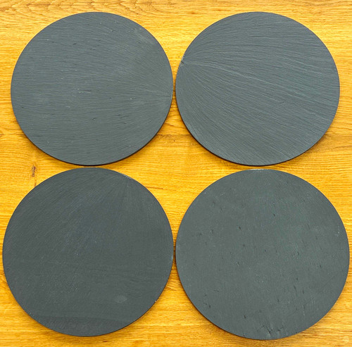 Set round slate - 4, mat
