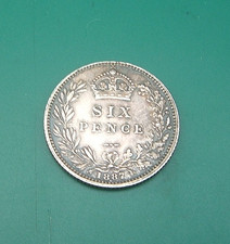 GB  Queen Victoria - 1887  Silver (.925) (Type II)  Sixpence  Good VF  KM# 760