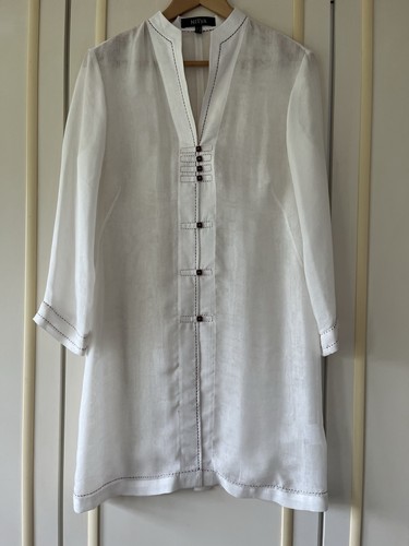 Nitya off white silk tunic - white,