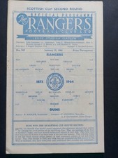 Glasgow Rangers v Duns (Scottish Cup) Football Programme 25/01/1964