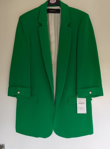 Zara green blazer jacket - blazer, pearl