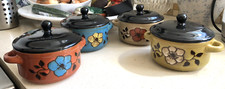 Set of 4 Soup Bowls With Lids and Handles