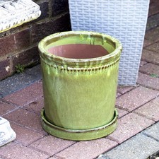 Green glaze ceramic - ceramic, plant