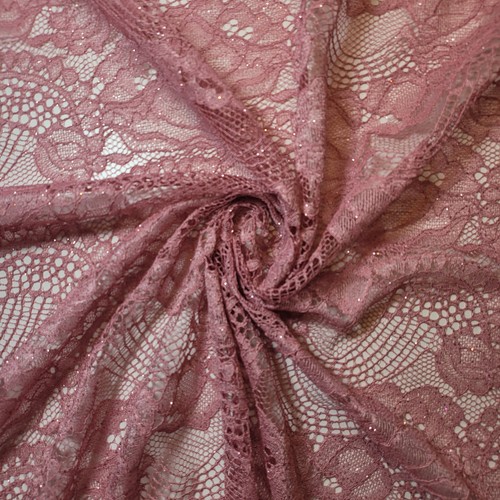 Pink floral corded lace - floral,
