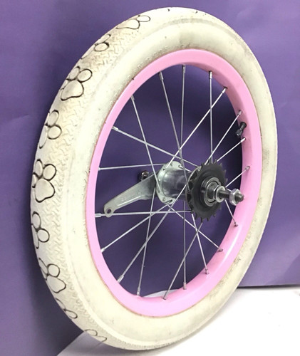 Bicycle rear pink wheel - rear,