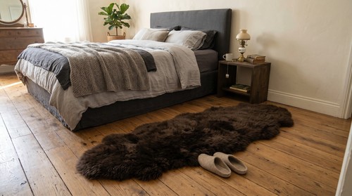 Brown double sheepskin - double,