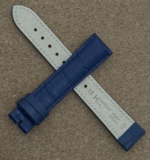 Classic 18mm HIRSCH Leather watch strap, Refined  Quality Blue 