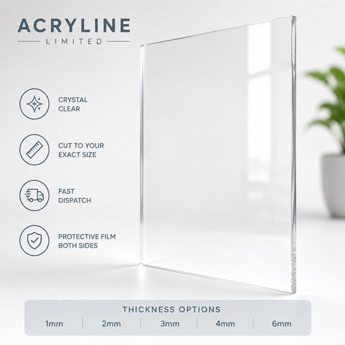 Clear acrylic perspex - clear, sheet