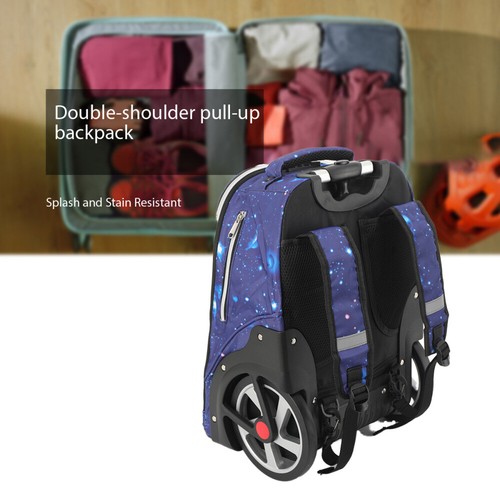 Blue trolley backpack - backpack,, ideal