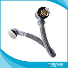 Push Button Bath Waste Click Clack Clicker Pop Up Overflow Chrome Easy Clean Set