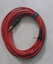 Neutrik 10m Van Damme Guitar Lead 1/4" Right Angle Black Gold Jack Plug NP2RX-B