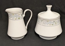 Crown Ming fine china Princess Pattern Creamer and Sugar Bowl With Lid