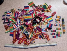 WW1 & WW2 150+Job Lot Of Used. Original, Issued Ribbons & Medal Ribbon Bars