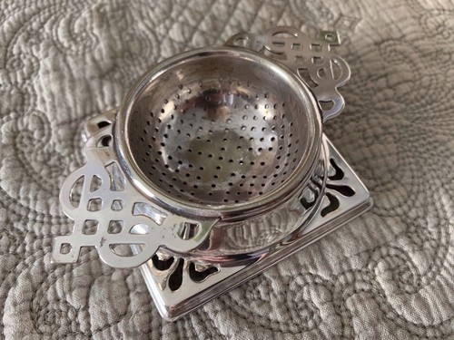 Vintage tea strainer - vintage, epns
