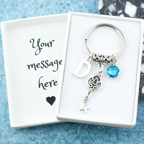 Silver key keyring - silver,