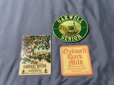3 OAKWELL BREWERY. Barnsley (Ceased) Beer pump clips.