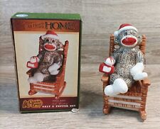 Cracker Barrel Sock Monkey Rocking Chair Salt & Pepper Shaker Set
