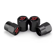 Black Anodised Ford ST Valve Dust Caps For Fiesta Focus Mondeo Puma