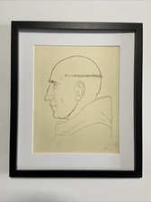 Eric Gill Framed Line engraving 1926 Dom Wilfred Upson ('The Prior of Caldey')