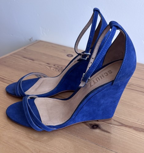 Schutz suede leather cobalt - leather,