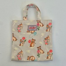 CATH KIDS Tote Bag Small Grey Women's PVC Coated Canvas Cats Kittens 