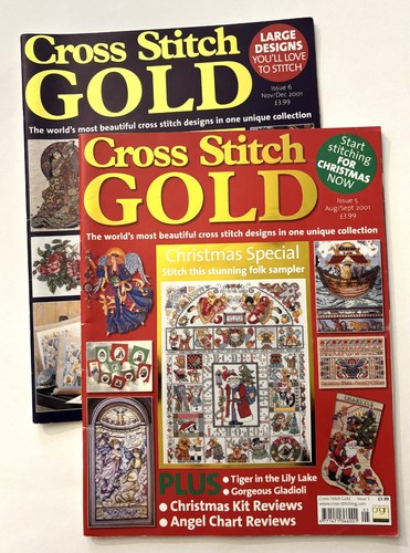 Vintge cross stitch - stitch, gold