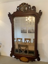 Antique Queen Anne Style / Revival Phoenix Seashell Wooden Mirror