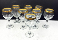 8 Vintage Wine Goblets Clear