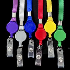 Lanyard neck strap retractable with clip and option of card holder