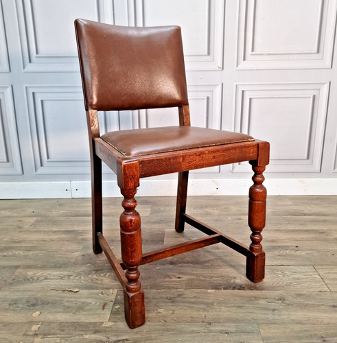 Vintage oak side chair - -, solid