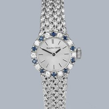 Bueche-Girod Diamond Sapphire Bezel 9ct Gold Bracelet Watch London 1978 Vintage