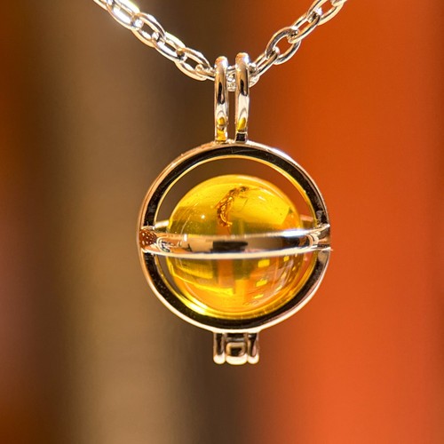 Wasp sphere amber - sphere, pendant